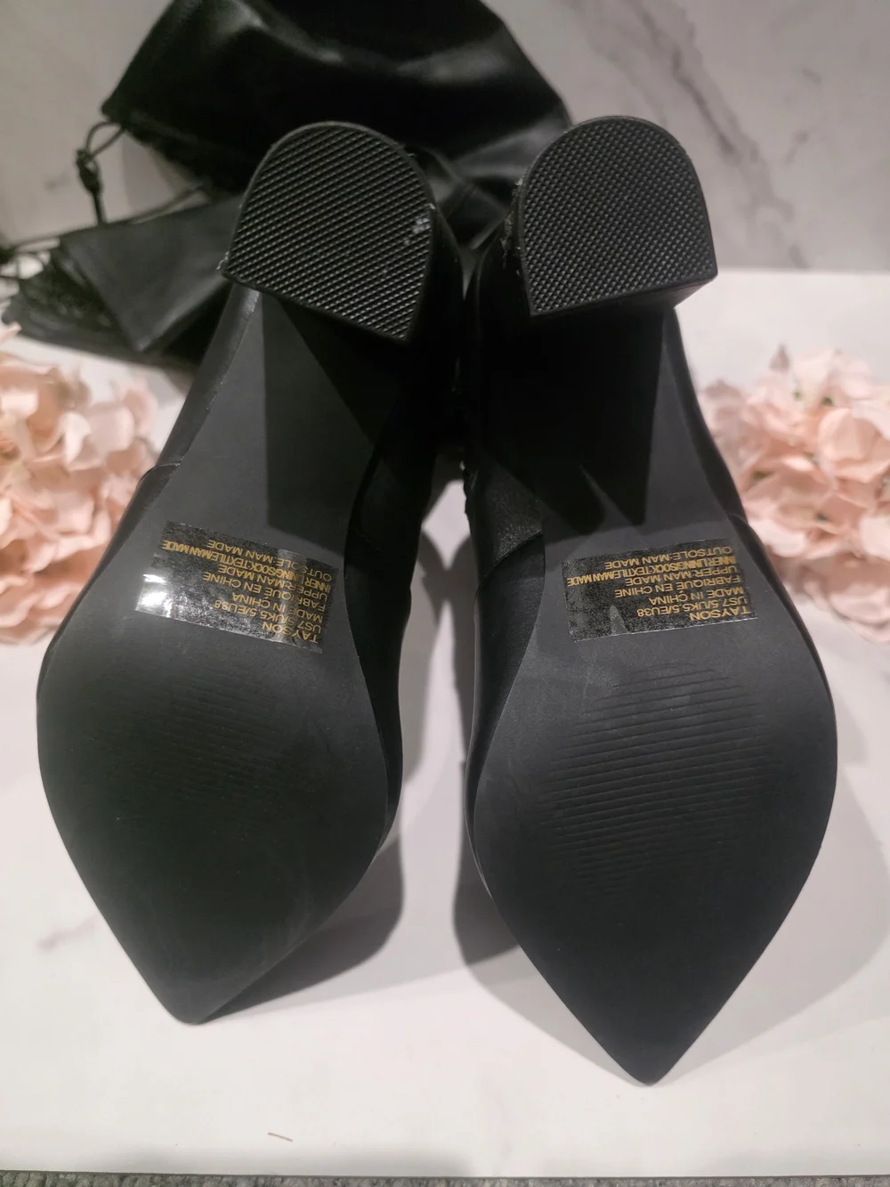 Shoe Dazzle - Black Over-the-Knee Pointed Toe Heeled Boots